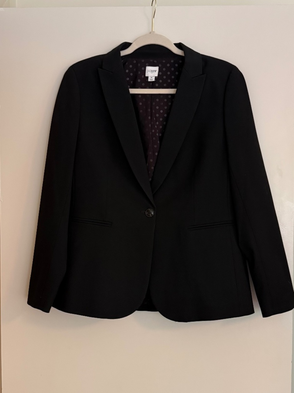 J.Crew Black One-Button Blazer Size 6